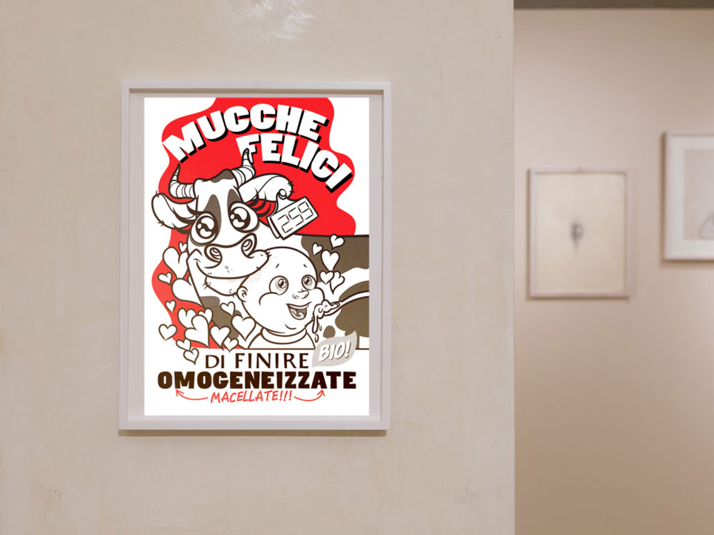Mostra collettiva di beneficenza legata alla campagna animalista NOmatattoio riferita alla mistificazione pubblicitaria nell’industria della carne. Organizzata in occasione dell’annuale manifestazione antispecista vegana animalista MiVeg presso il Circolo Magnolia all’Idroscalo di Milano