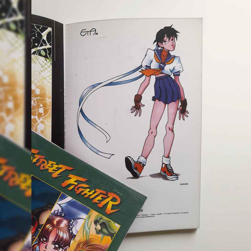 Illustrazione di Sakura Kasugano realizzata per il volume ‘Street Fighter’ dedicato al celebre gioco raccogliendo materiale visivo e narrativo di autori vari.